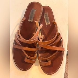 Steve Madden cognac leather sandal size 8
